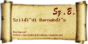 Sziládi Barnabás névjegykártya